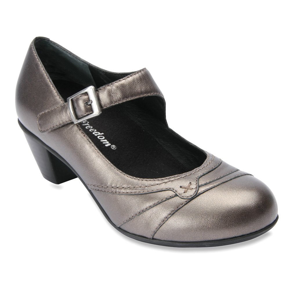 Drew Women's Summer Pump Shoes - Pewter Leather, Size 10 N (US) - Comfortable Heels for Office, Party & Wedding Occasions