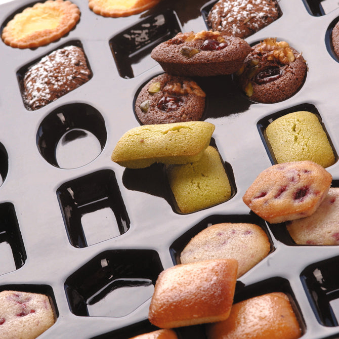Flexipan Delicacies Silicone Baking Mold - 30 Shapes for Cakes, Cookies & Pastries - Perfect for Home Baking, Party Treats & Holiday Desserts