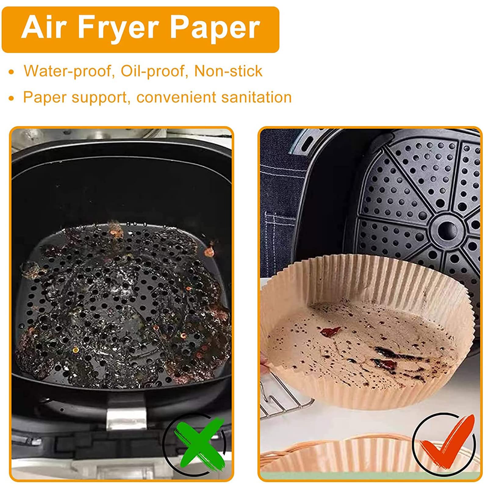 100 PCS Air Fryer Disposable Paper Liners - 6.3
