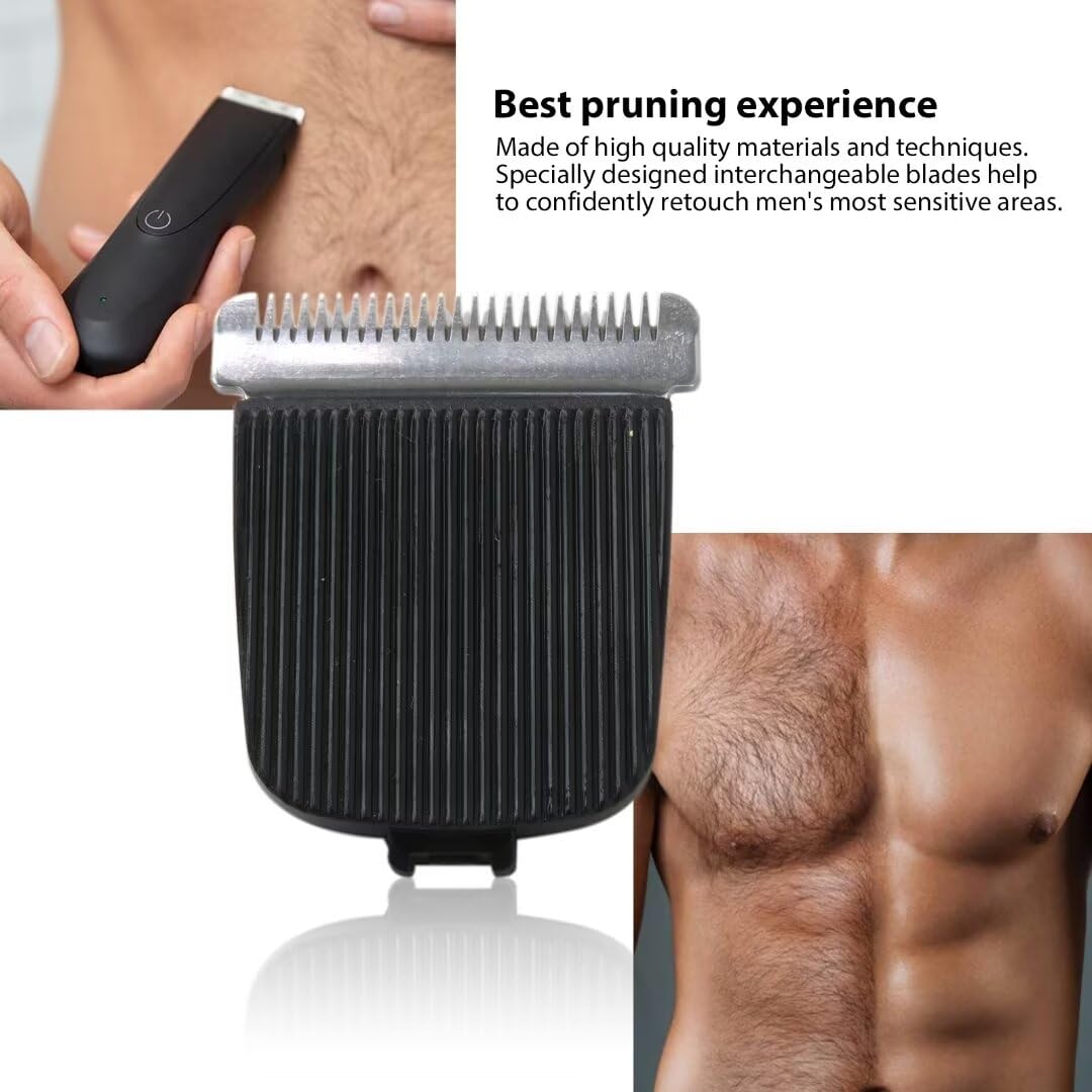Manscaped The Lawn Mower Replacement Blades - 2 Pack Black Groin & Body Hair Trimmer Blades for Men | Precision Grooming for Pubic, Underarm & Body Hair | Perfect for Travel, Gym & Home Use