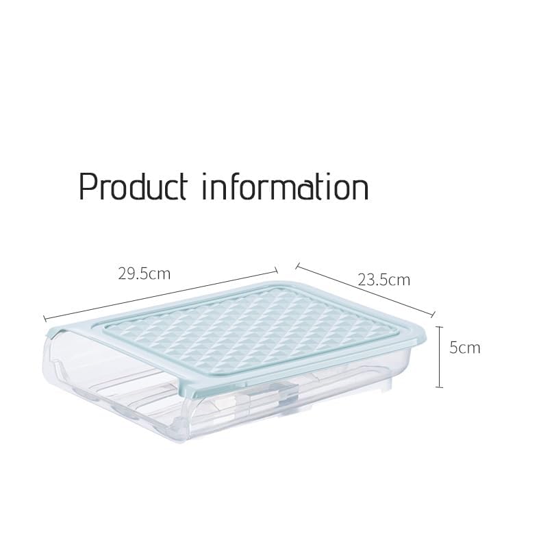 Qwerty Store 18-Count Plastic Egg Container for Refrigerator - Blue Egg Storage Organizer with Lid, Fresh Egg Holder Basket Tray for Kitchen & Fridge Organization | Perfect for Breakfast Meal Prep, Baking, and Farm Fresh Egg Storage