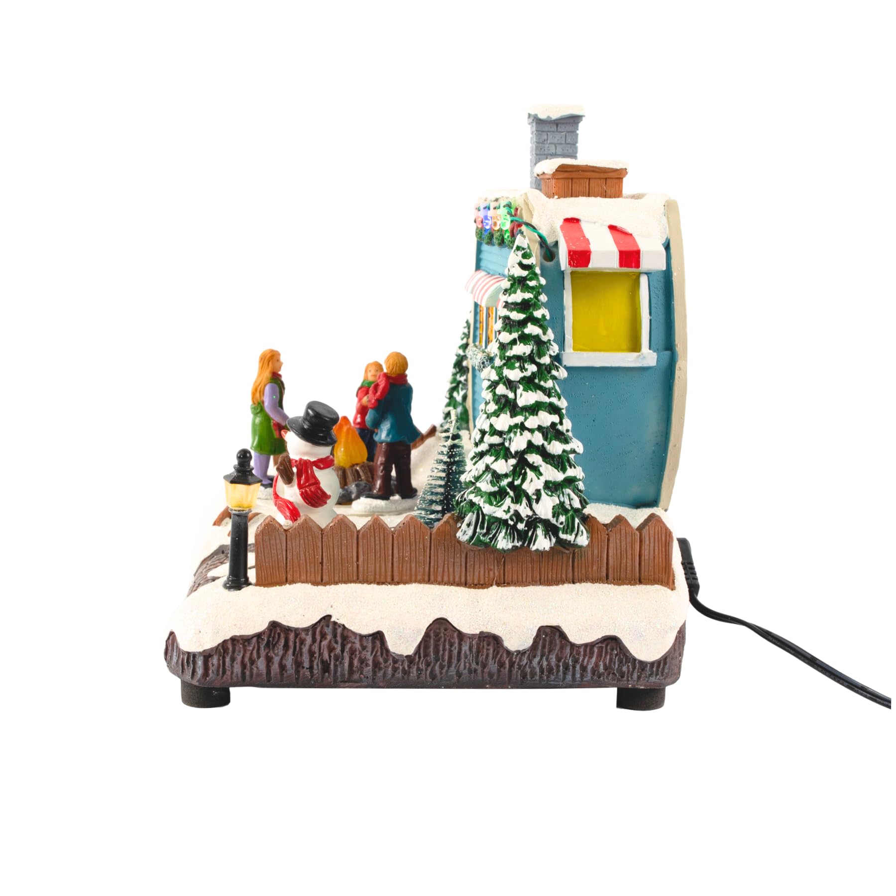 Animated Christmas Village Camper with Motion, Sound & LED Lights - Holiday House Collection Decor for Home, Office & Gift Giving | Perfect for Christmas Tree Displays, Mantel Decorations & Winter Village Scenes