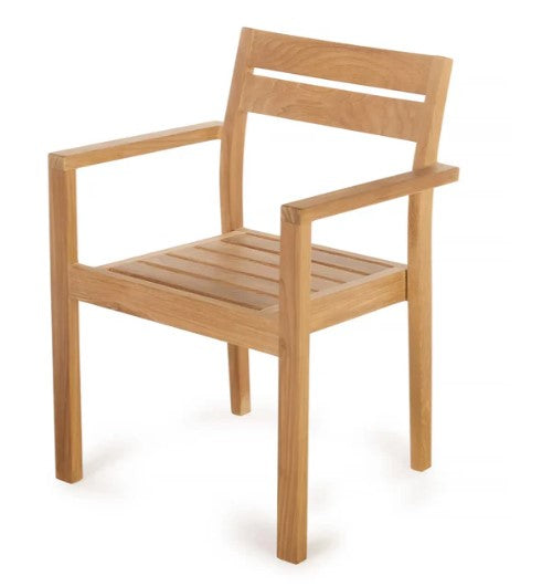 ARB Teak Dining Armchair - Stackable Stellar Design for Indoor/Outdoor Use - Perfect for Patio, Restaurant & Home Dining Room Decor