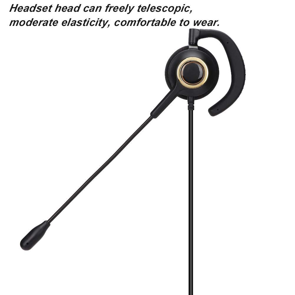 Noise Cancelling Traffic Headset with RJ9 Connector - Crystal Clear Ear Hook Headphones for Call Centers & Offices - Compatible with Most Phones (No Adapter) - Perfect for Customer Service, Telemarketing & Remote Work