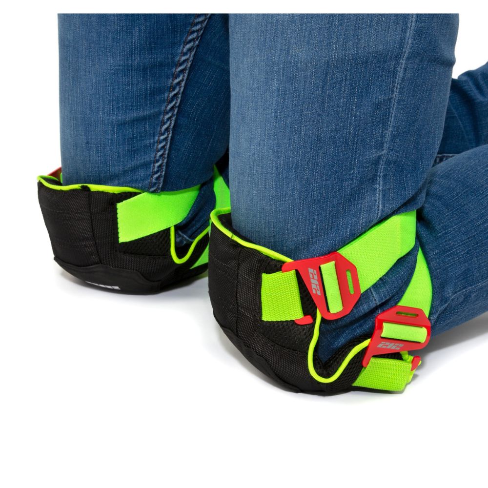 212 Performance GKP 88 Breathable Mesh Gel Core Foam Knee Pads with High Visibility Straps - Green - Perfect for Construction, Gardening & Sports Protection