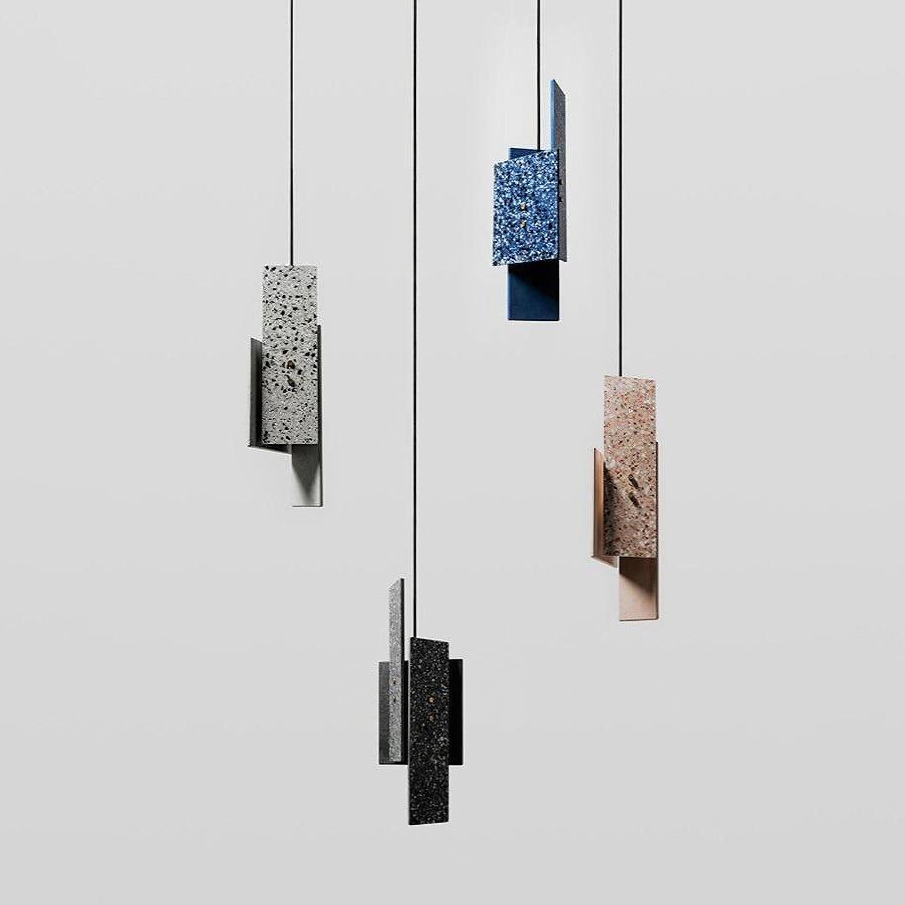 Modern Terrazzo Pendant Light - Handcrafted Hanging Lamp for Kitchen Island, Dining Room & Bedroom Decor