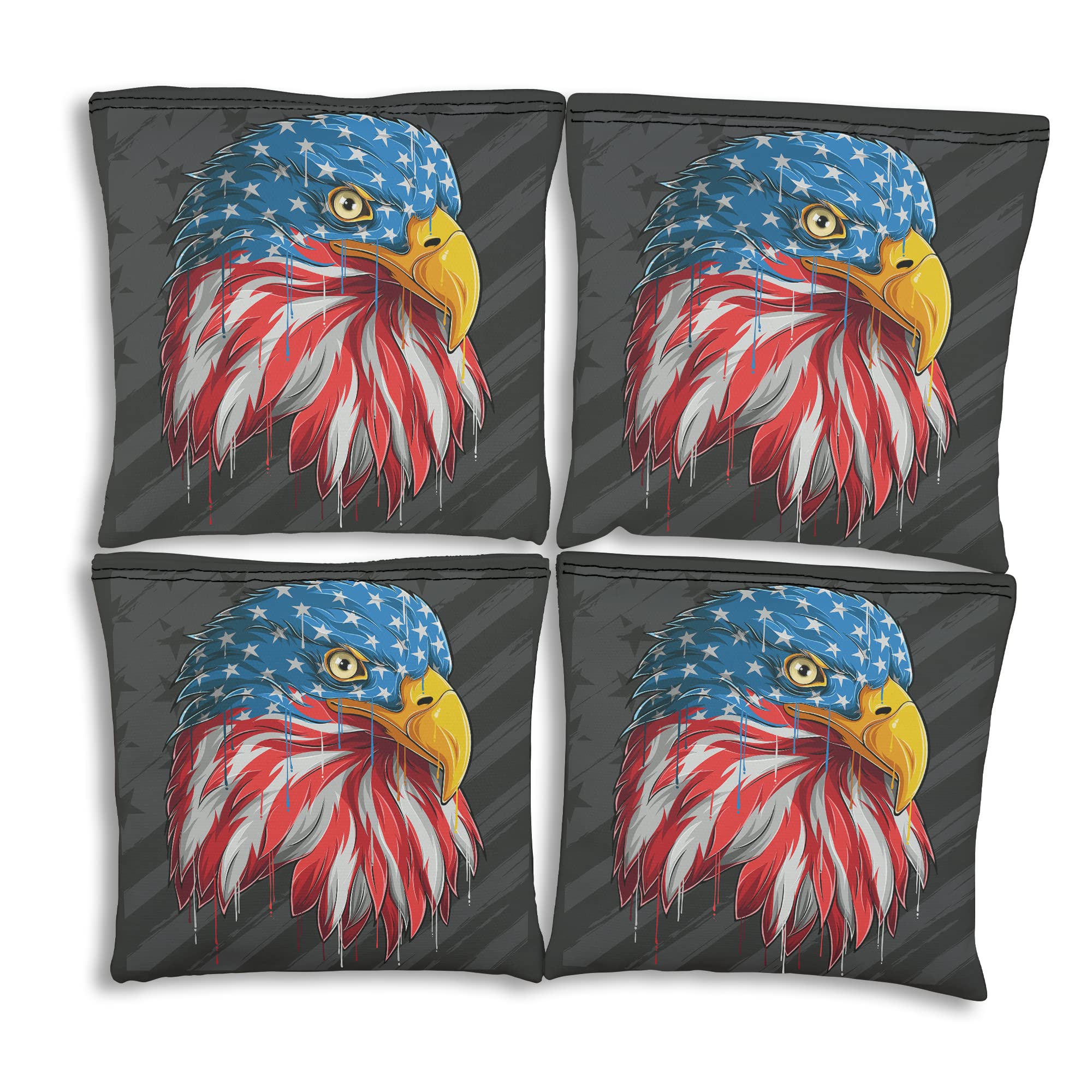 Professional Regulation Cornhole Bags Set of 4 - Tournament Approved 30+ Designs - Slick & Stick Cornhole Bean Bags for Outdoor Games, Tailgating, Backyard Parties & BBQ Events