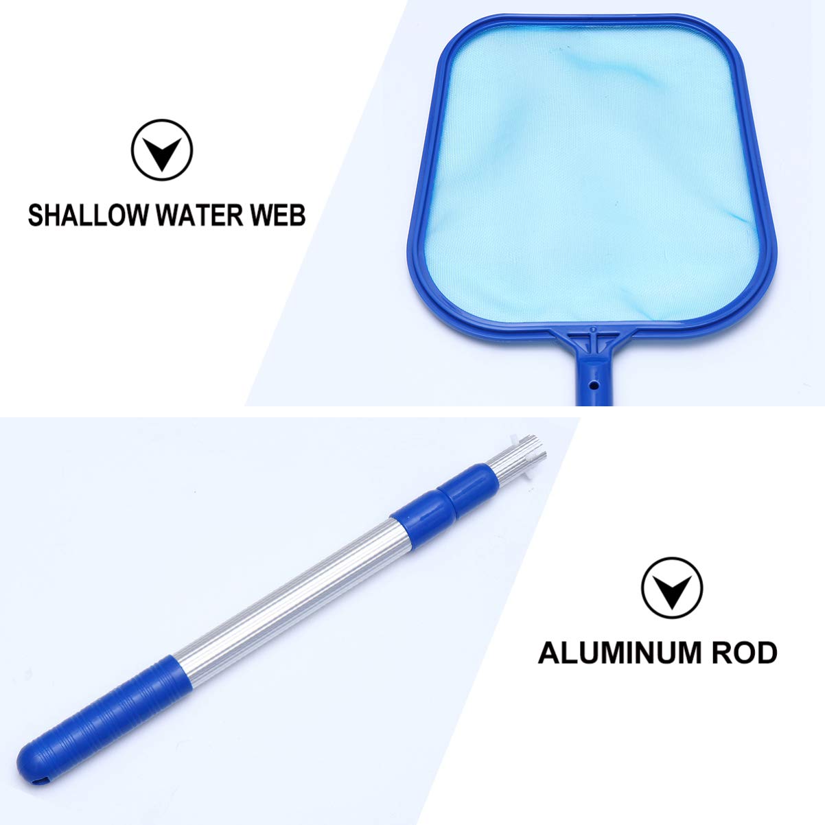 Foldable Adjustable Swimming Pool Cleaning Net - Aluminum Mesh Pool Cleaner for Leaves, Fish, and Debris | Ideal for In-Ground & Above-Ground Pools, Spas, and Backyard Maintenance