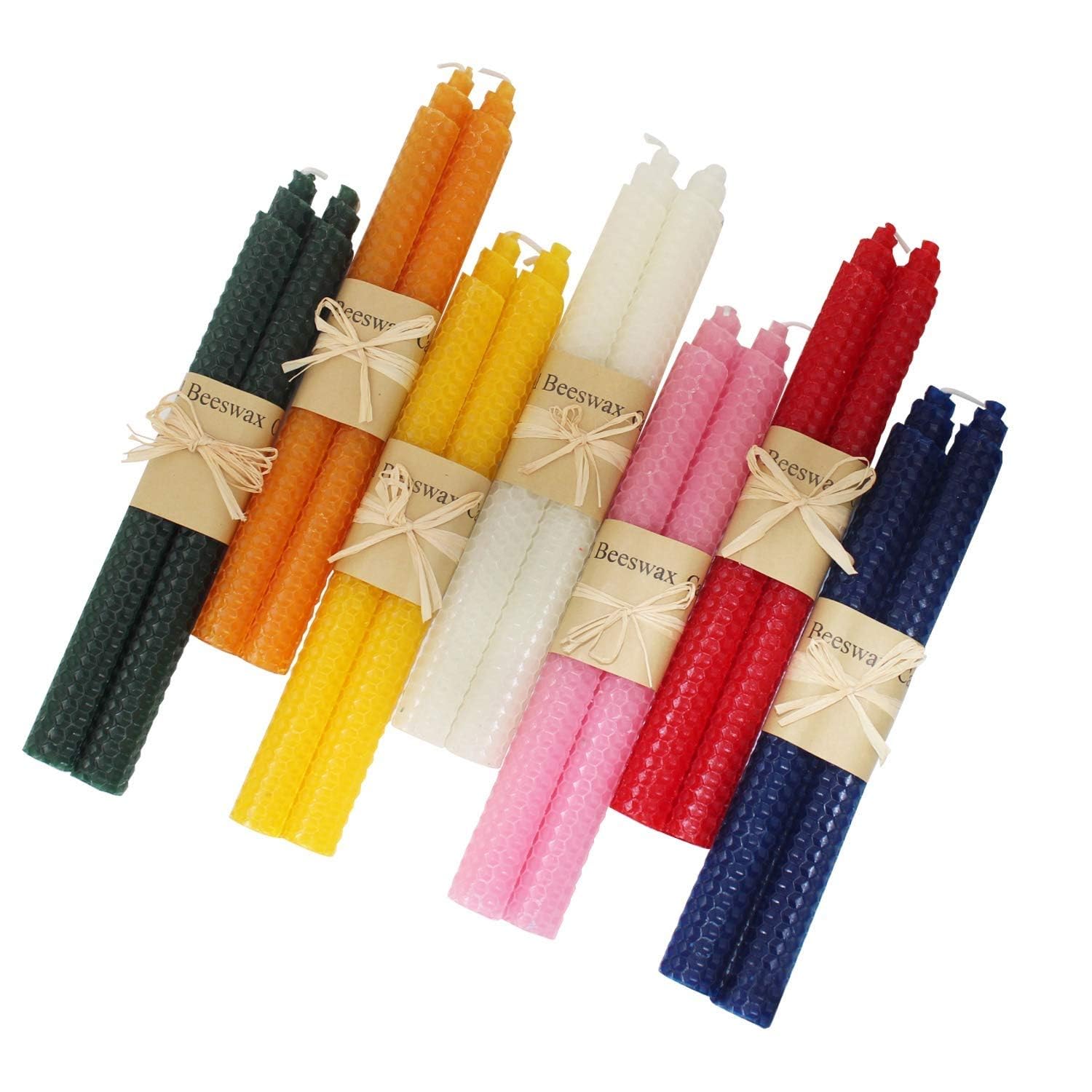 14 Beeswax Taper Candles - 9