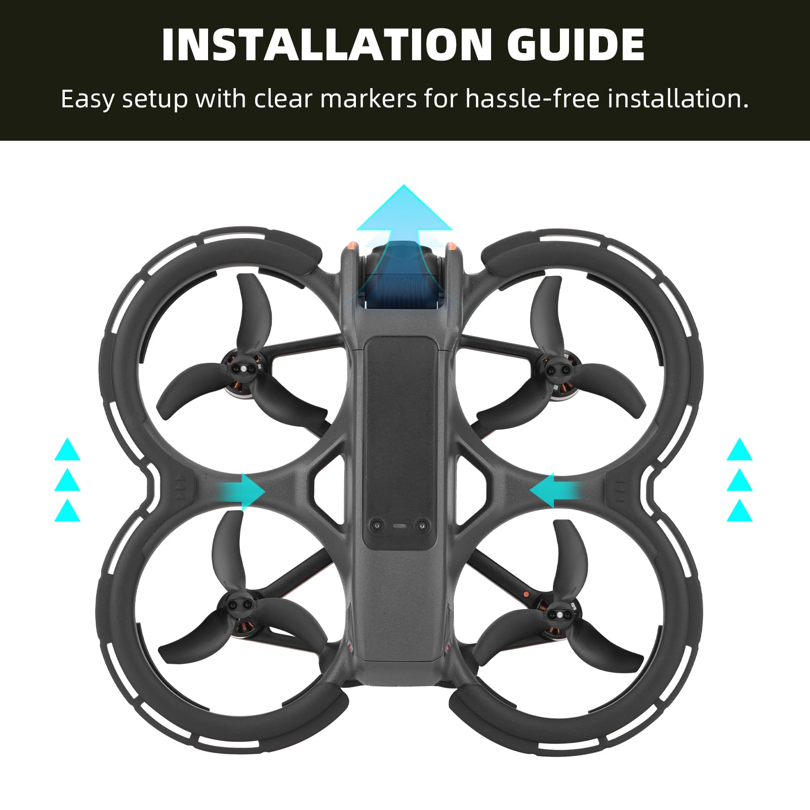 DJI Avata 2 Bumper Guards & Propeller Protector - Anti-Collision Ring Cover for Fly More Combo (Green) - Perfect for Indoor Flying, Drone Racing & Aerial Photography Protection