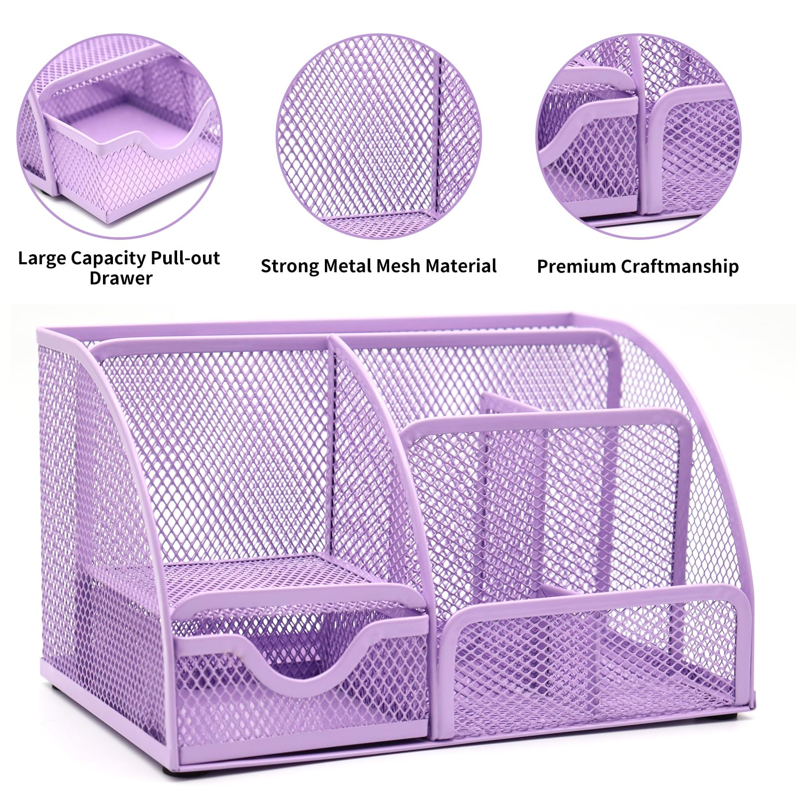 12-Piece Purple Desk Organizer Set with Pen Holder, Tape Dispenser, Stapler, Scissors, Ruler & Staple Remover - Stylish Office & School Supplies for Women - Perfect for Home Workspace, Classroom Organization & Gift Giving