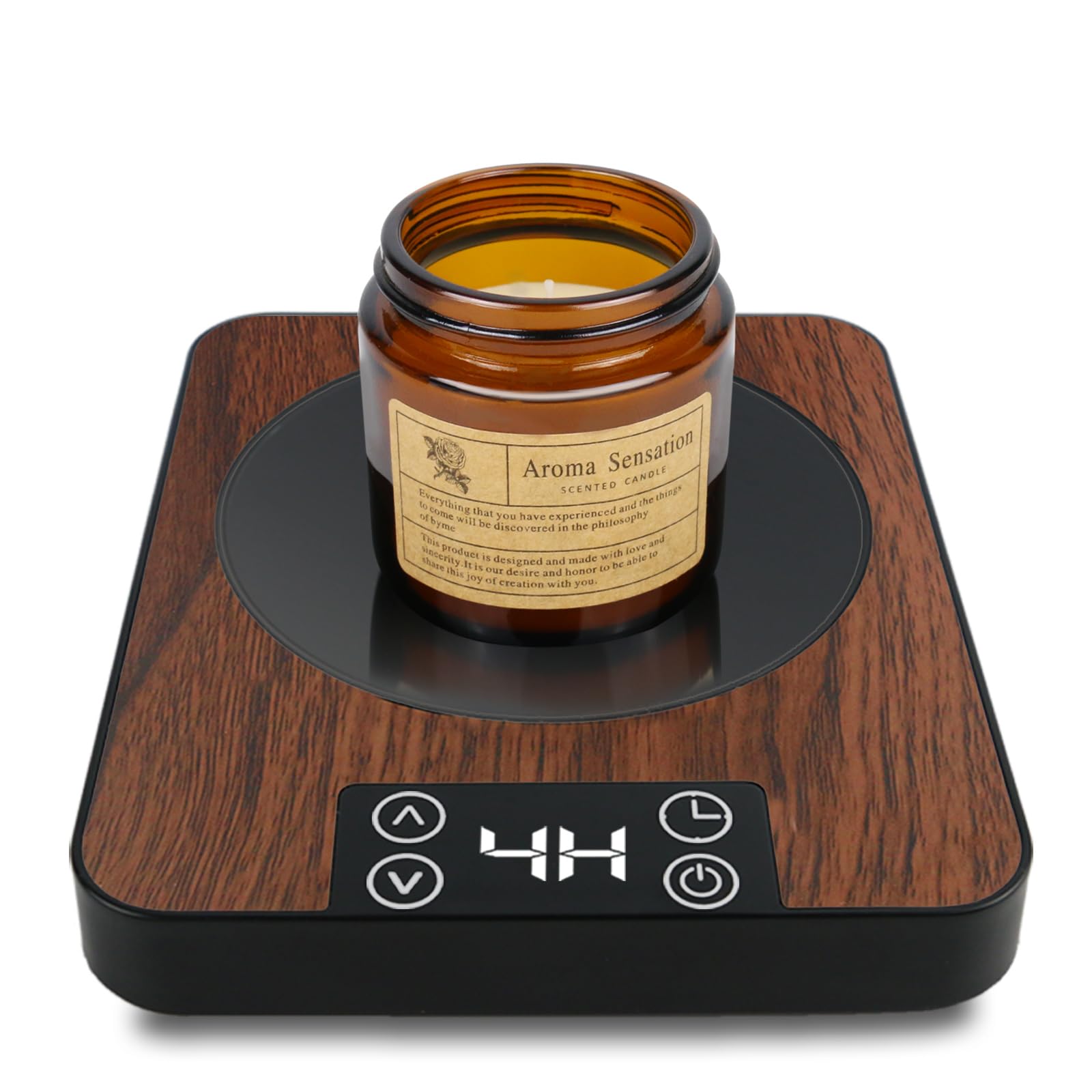 Smart Electric Coffee Mug Warmer with Timer & Auto Shut Off - Wax Candle Warmer Plate for Desk - Perfect for Office, Home & Gifts (Black)