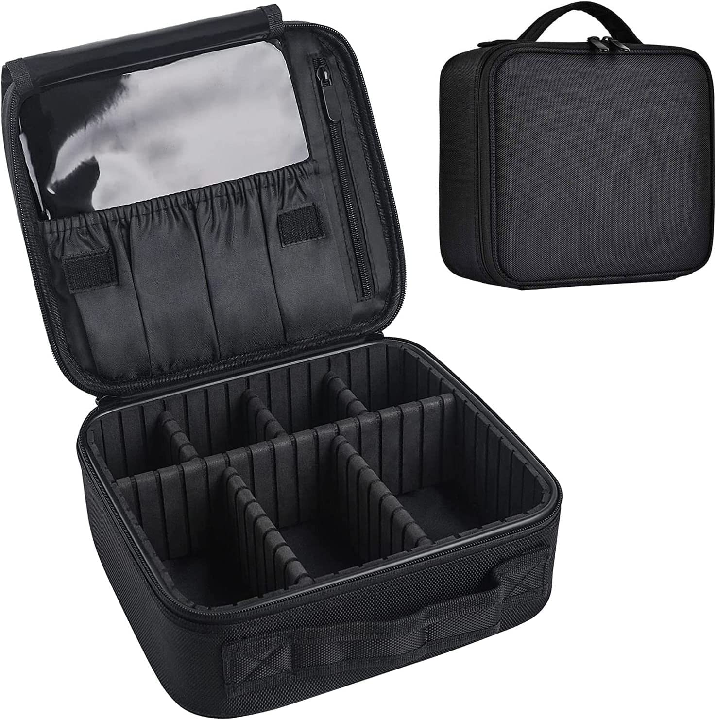 Cartxomy Professional Makeup Train Case - Large Cosmetic & Toiletry Travel Organizer Bag for Makeup Artists (Black) | Perfect for Salon, Travel & On-the-Go Beauty Professionals