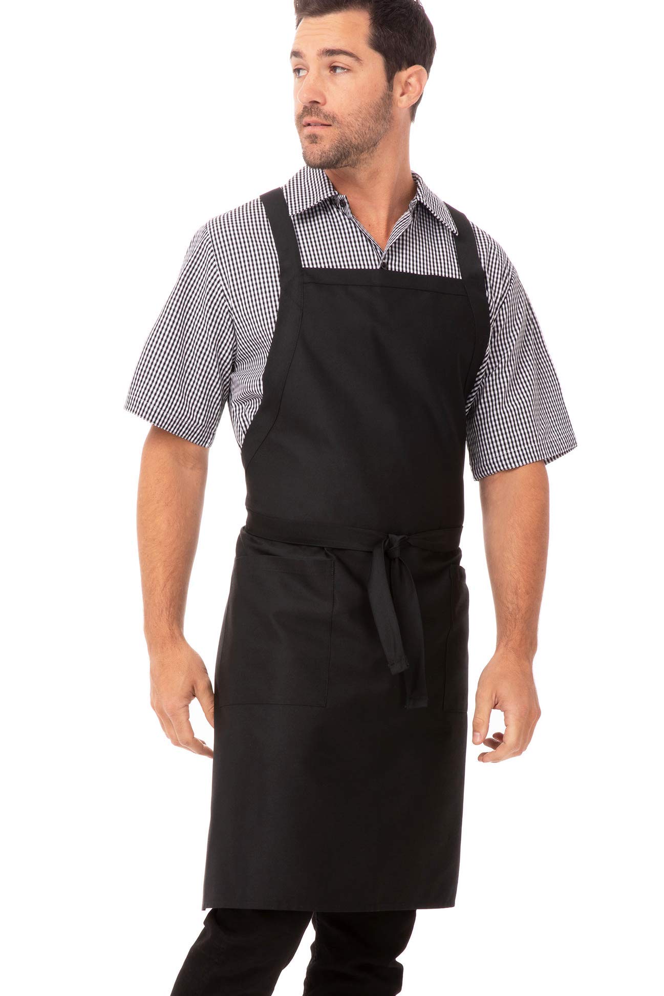 Chef Works Unisex Cross-Back Bib Apron - Durable Kitchen Apron for Cooking, Baking & Grilling - Perfect for Chefs, Home Cooks & BBQ Enthusiasts