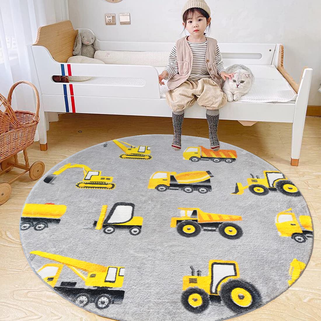 Poowe Kids Play Mat - Non-Slip Alphabet Rug for Nursery & Bedroom - 39.4