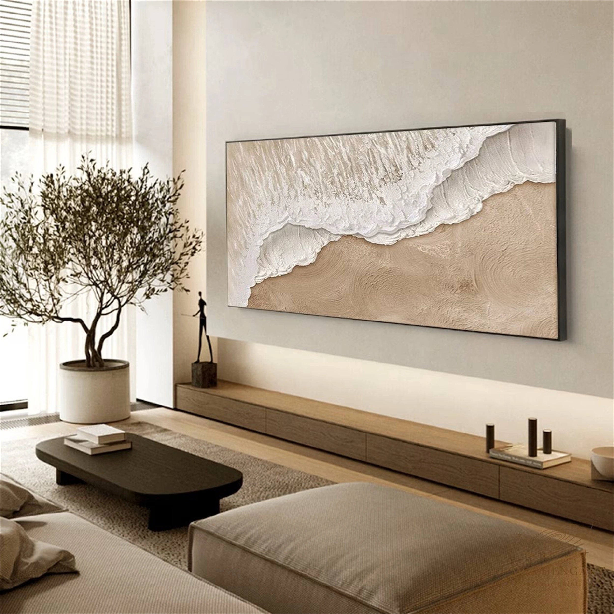 Ocean And Sky Painting #OS 077 - Handmade Canvas Wall Art for Home Decor, Office & Living Room