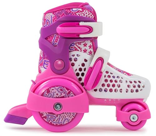 SFR Stomper Adjustable Roller Skates for Kids - Pink Quad Skates with Adjustable Sizes, Perfect for Beginners & Outdoor Fun - Ideal for Birthday Gifts, Park Skating & Family Activities