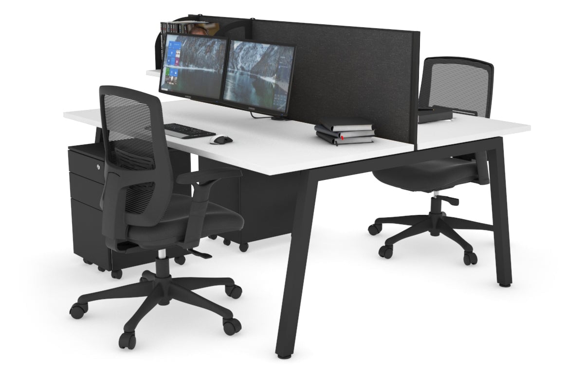 Quadro 2 Person Office Workstation Desk [1400L x 700W] - Perfect for Shared Workspaces & Collaborative Office Environments