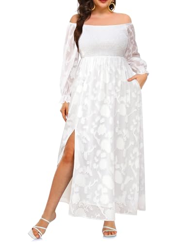 White( Lace Floral & Long Sleeve)