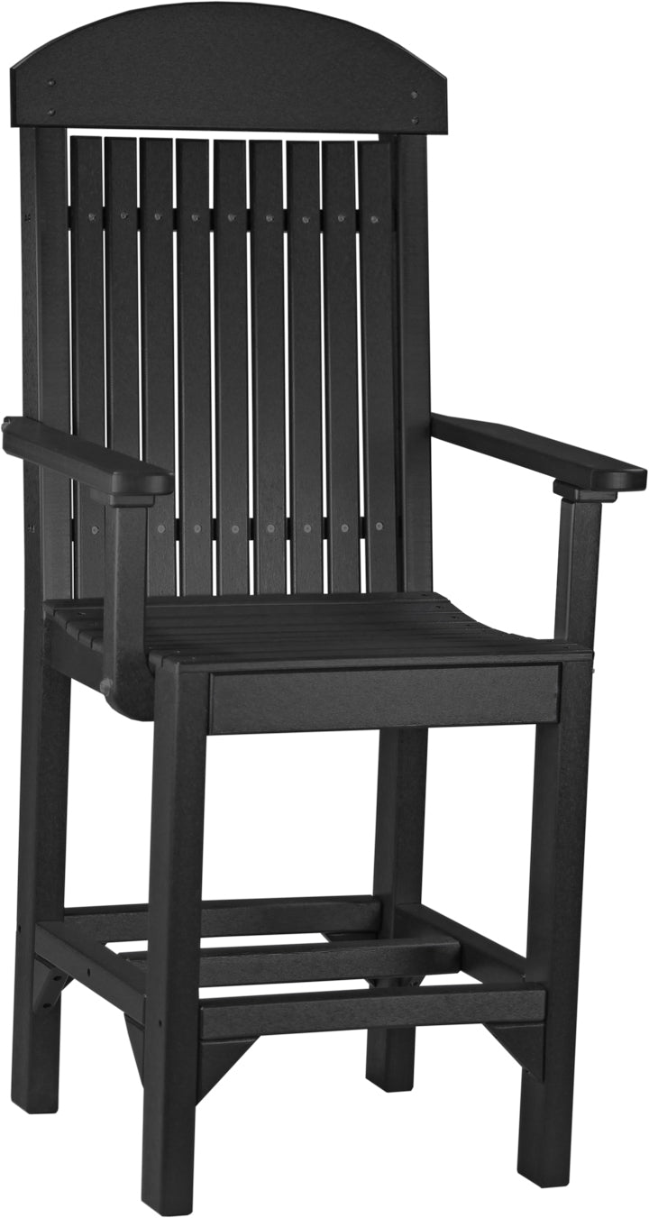 LuxCraft Classic Counter Height Arm Chair - Modern Bar Stool for Kitchen Island, Breakfast Nook & Home Bar Seating