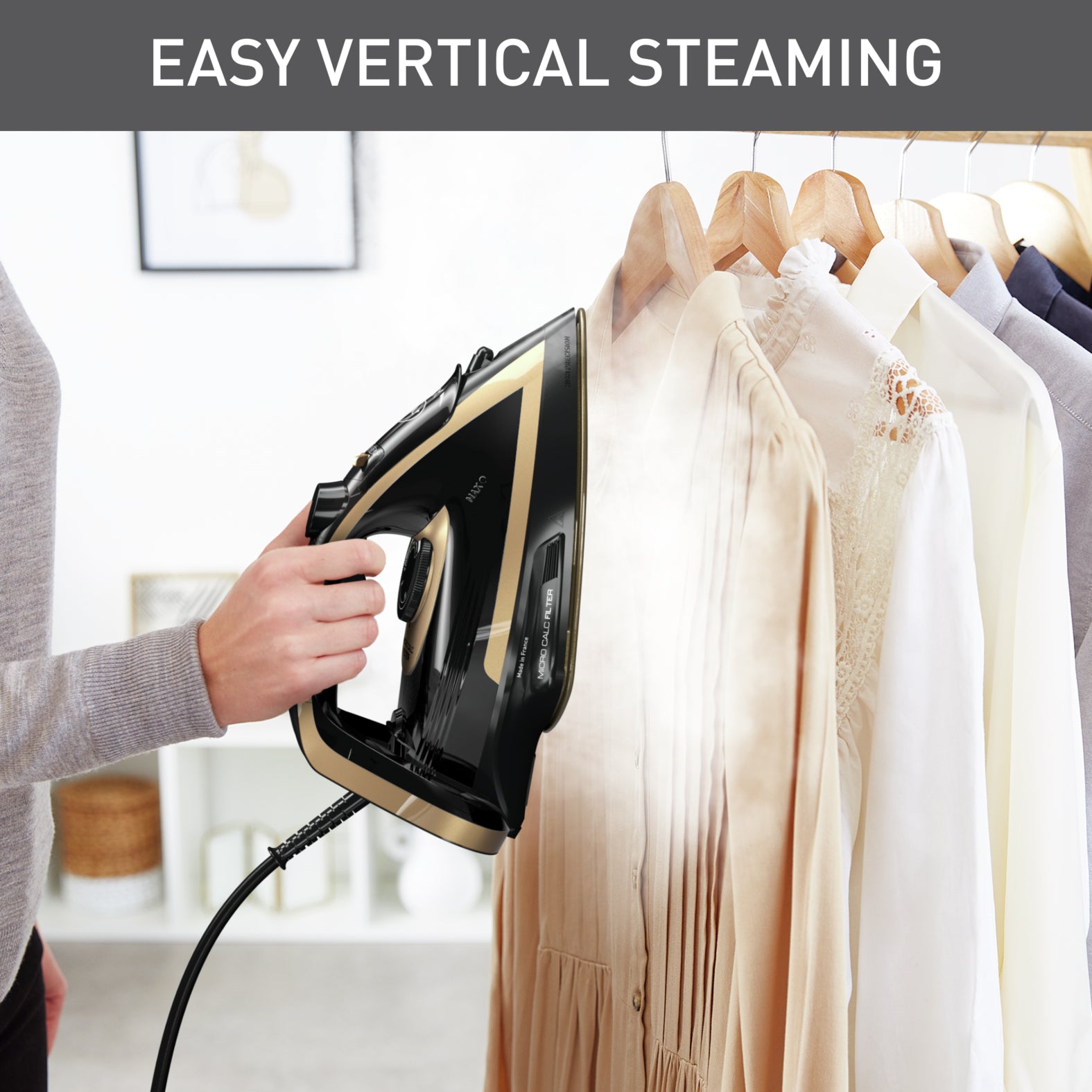 Tefal Puregliss Anti Calc Copper & Black Steam Iron FV8064 - Professional Steam Iron for Wrinkles, Anti-Calc Technology, Perfect for Cotton, Silk & Linen - Ideal for Home & Office Use