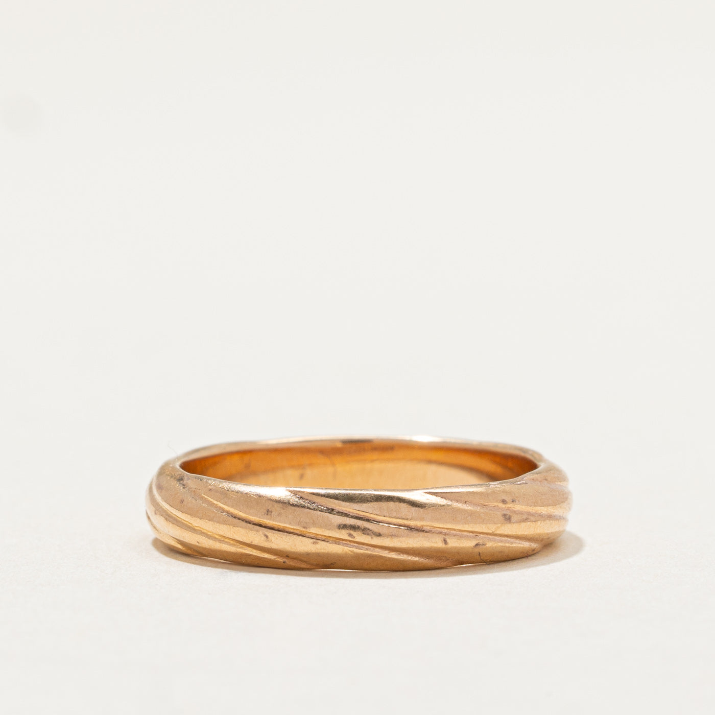 18K Rose Gold Twist Design Wedding Band Ring for Women - 3.9mm Width, Size 7 - Perfect for Engagement, Anniversary, and Special Occasion Gifts