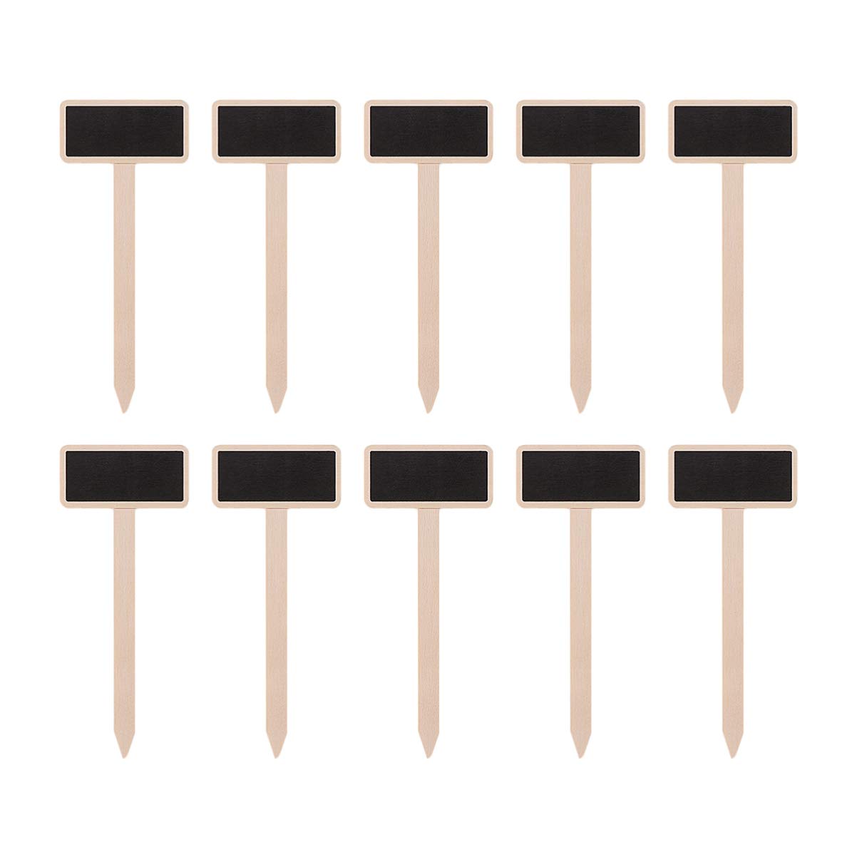HEALLILY 40pcs Wooden Mini Chalkboard Signs - Rectangle Blackboard Stand for Weddings, Parties & Events | Message Board, Plant Labels, Cake Toppers | Perfect for DIY Decor, Table Numbers & Dessert Displays