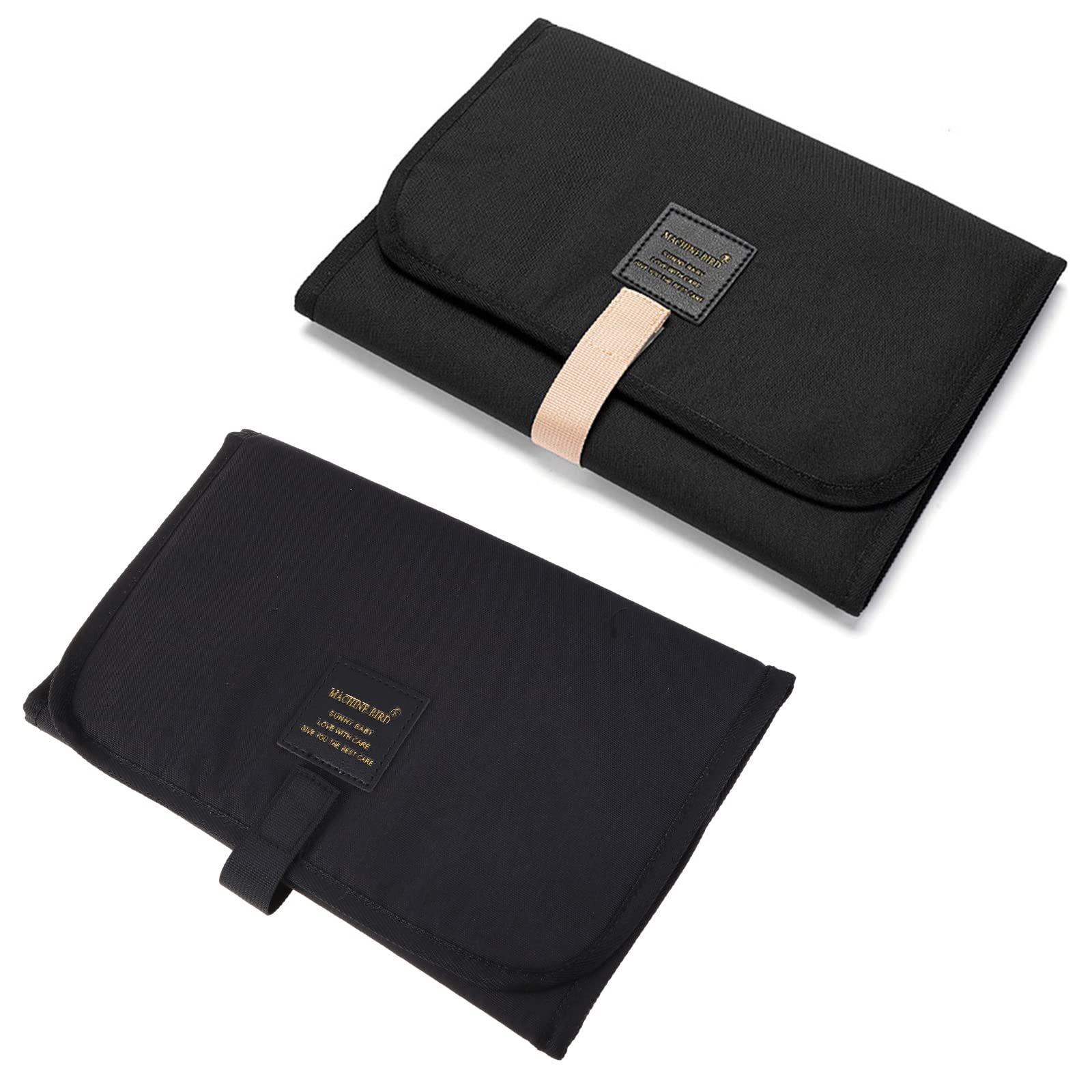 Portable Baby Diaper Changing Pad - Waterproof Foldable Travel Changing Mat for Newborns & Infants - Perfect for Home, Nursery, Diaper Bags & On-the-Go (Black)