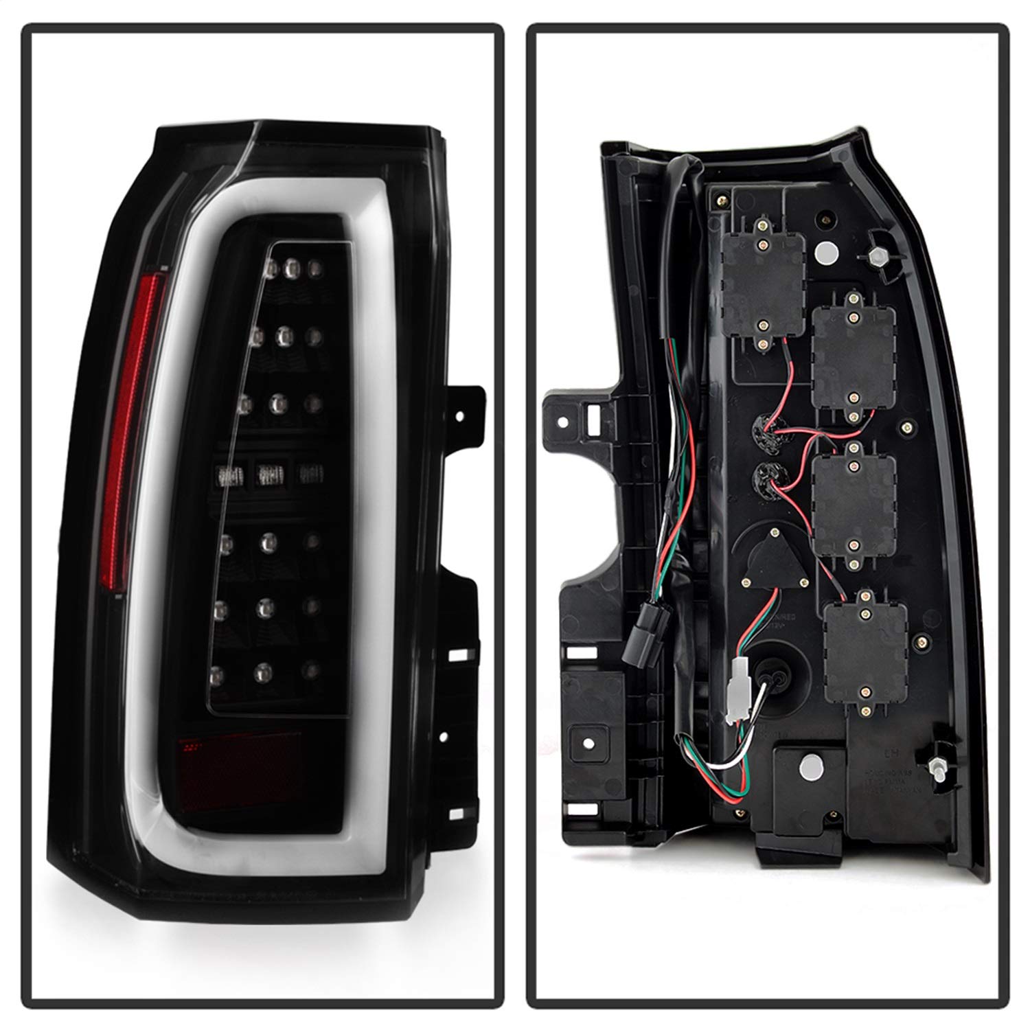 Spyder 5084583 LED Tail Lights for 2015-2019 Chevy Tahoe & Suburban - Black Light Bar Replacement - Upgrade for Night Driving & Off-Road Adventures