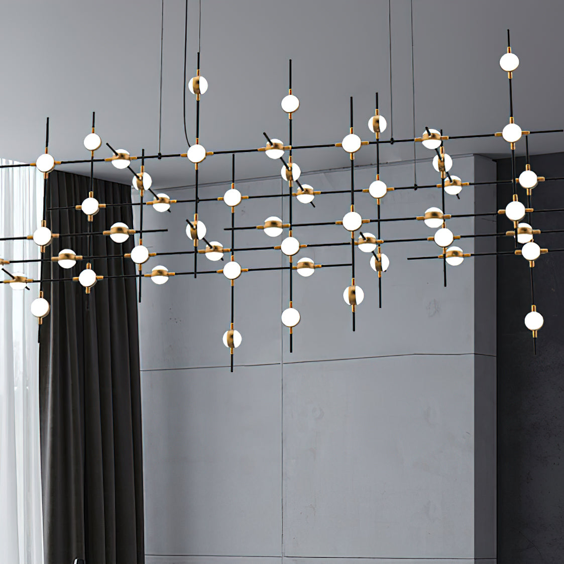 Dorney Floating Ball Chandelier - Modern Crystal Glass Ceiling Light Fixture for Dining Room, Living Room, Bedroom & Entryway | Elegant Home Decor Lighting for Weddings, Restaurants and Luxury Spaces