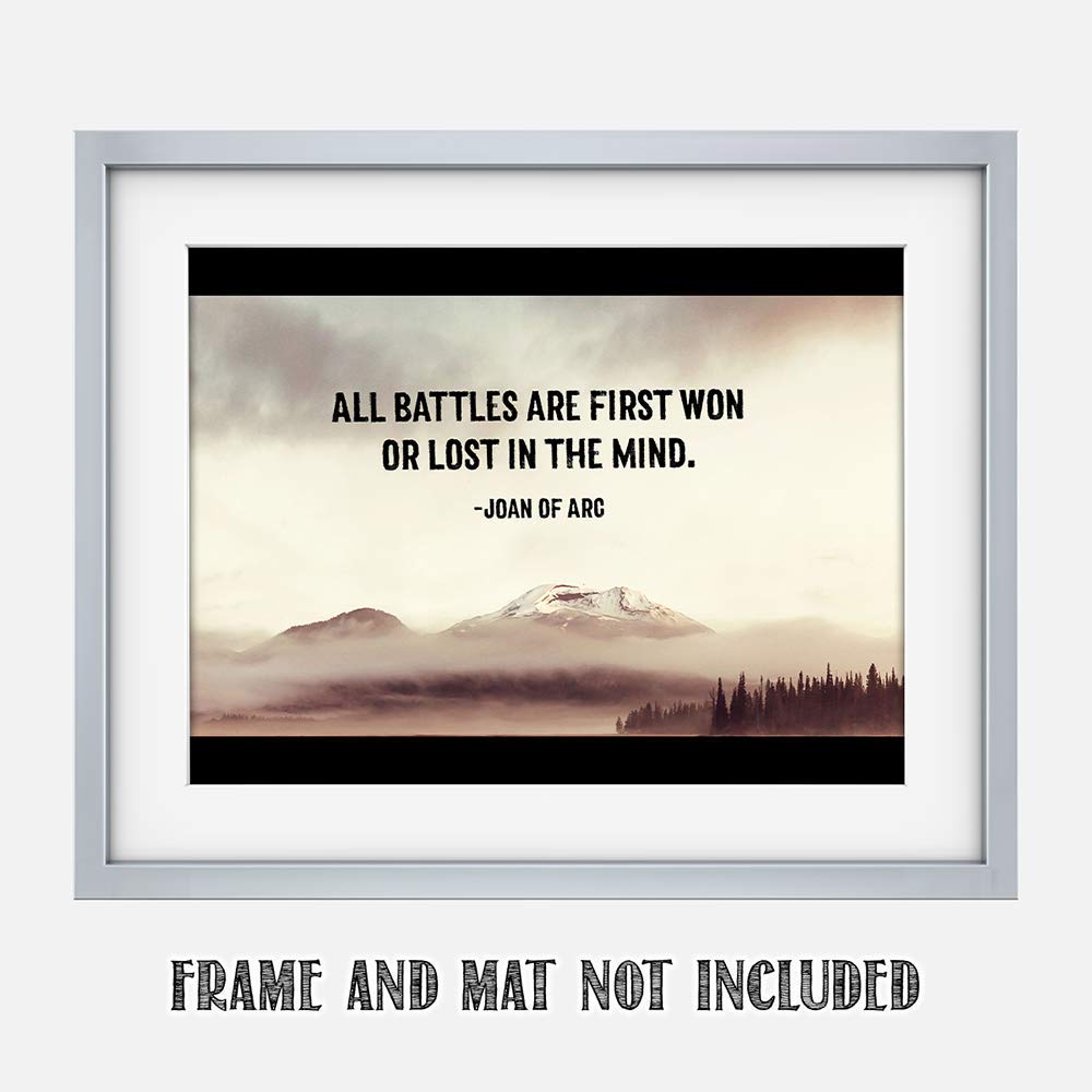 TJ Originals - Joan of Arc Christian Bible Quote Wall Art Print 11x14 Inches, Inspirational Bible Verse Decor for Home & Office, Motivational Gift for Family & Friends (Calm Lake Design) - Perfect for Living Room, Bedroom, Church & Spiritual Spaces