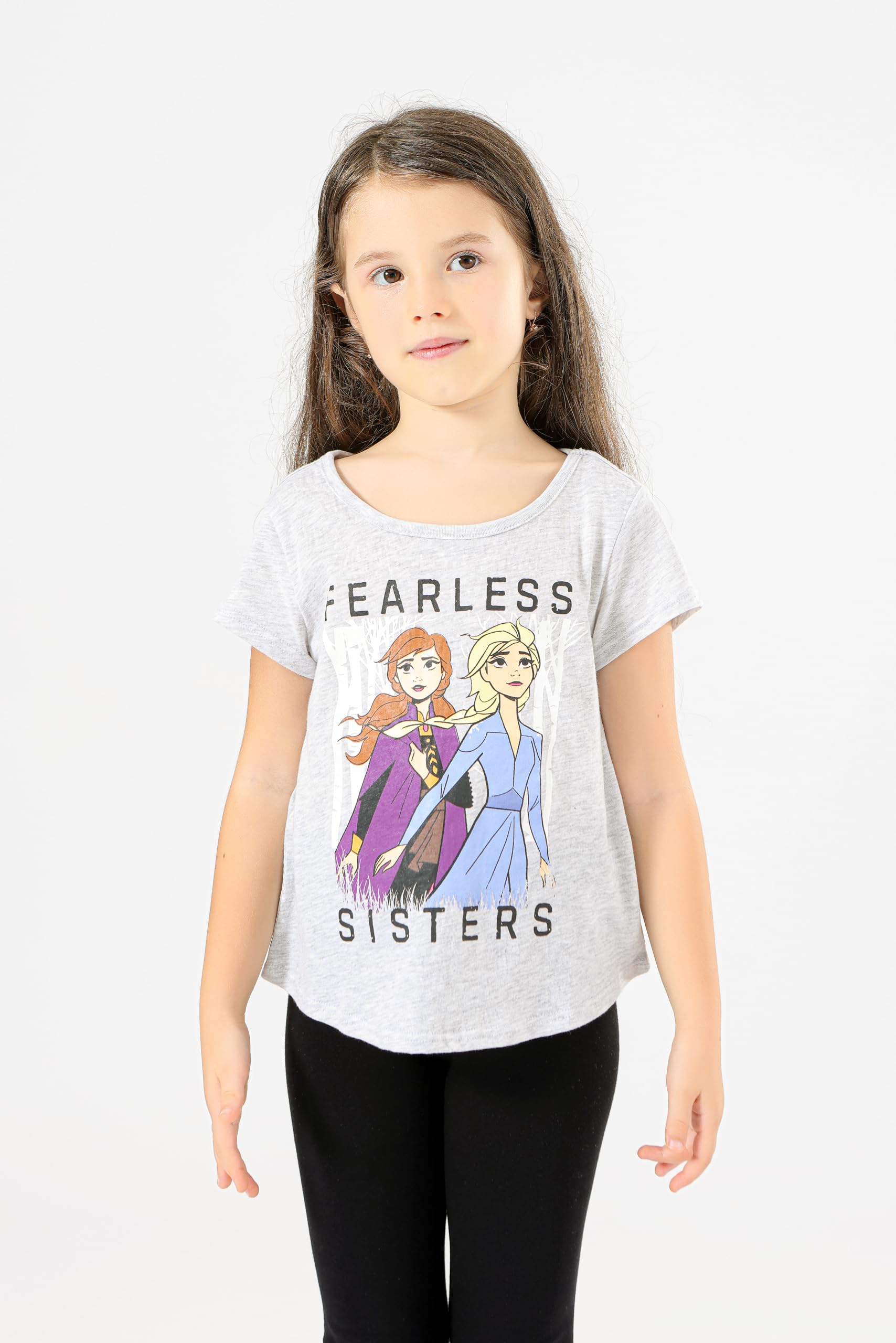Disney Frozen Elsa & Anna Girls Short Sleeve T-Shirt for Toddler & Kids | Cute Cartoon Character Tee for Playdates, Birthday Parties & Disney Trips