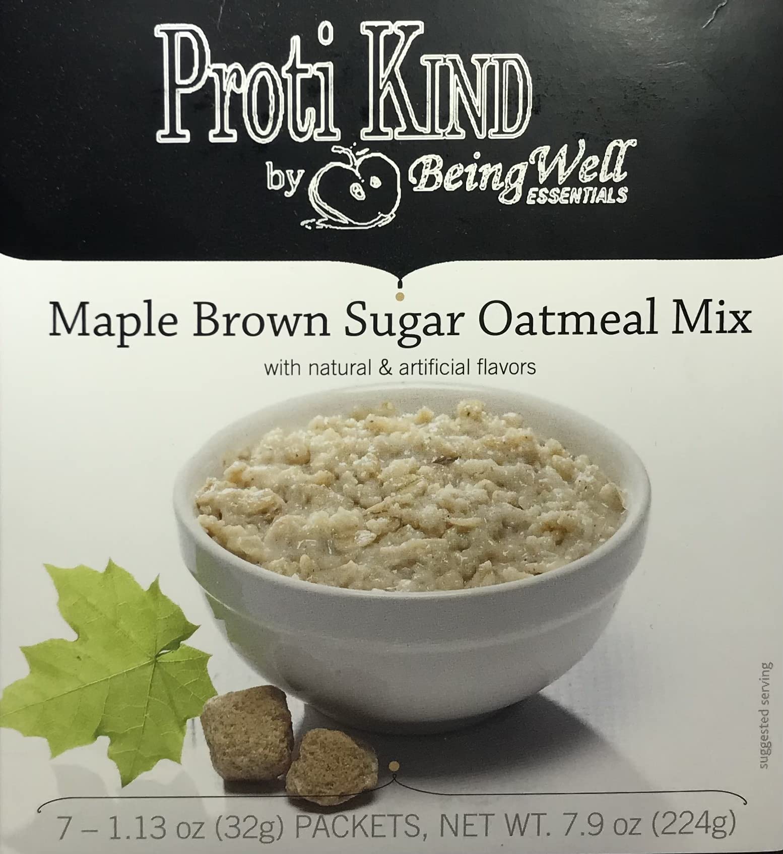 High Protein Oatmeal for Weight Loss - Proti King Maple Brown Sugar Oatmeal with 15g Protein & 120 Calories (7 Servings) - Perfect for Breakfast, Post-Workout & Healthy Snacking