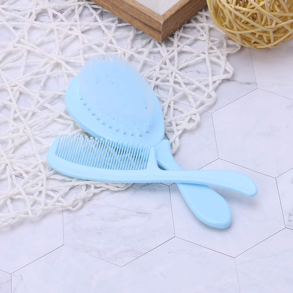 Soft Baby Hairbrush & Comb Set for Newborns - Gentle Scalp Massager & Infant Hair Care Tool - Portable & Safe for Delicate Baby Hair - Perfect for Newborn Grooming, Cradle Cap Care & Relaxing Head Massage