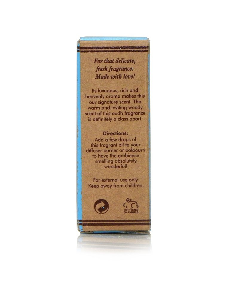 Song of India Organic Aroma Diffuser & Vaporizer Oil - 100% Pure Natural Essential Oil in Amber Glass Bottle (Dehn Al Oudh/Oud) for Home Relaxation, Yoga & Aromatherapy