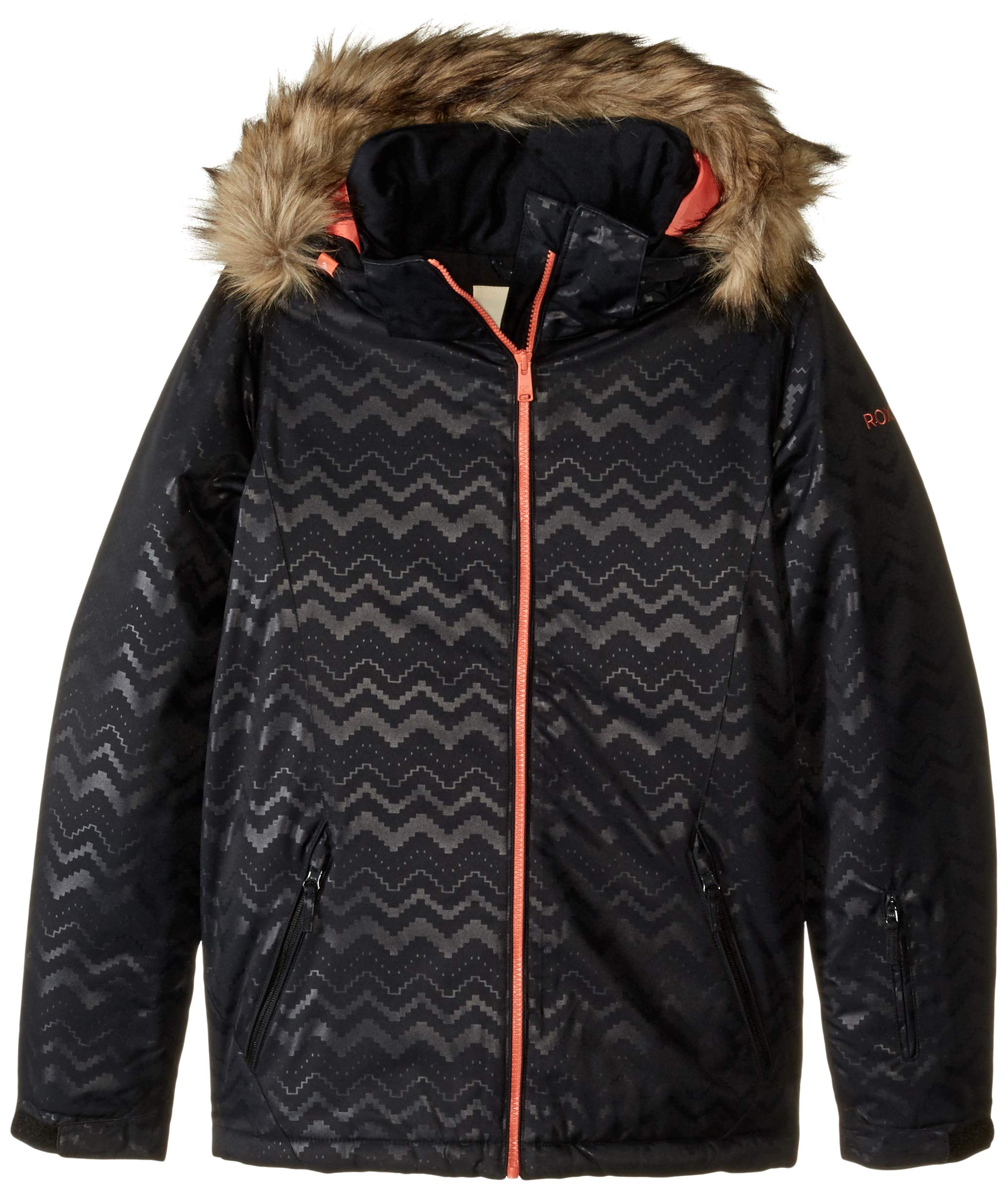 Roxy Big American Pie Solid Girl Jacket - Waterproof Windbreaker for Outdoor Activities, Hiking, and School | Girls' Lightweight Hooded Jacket