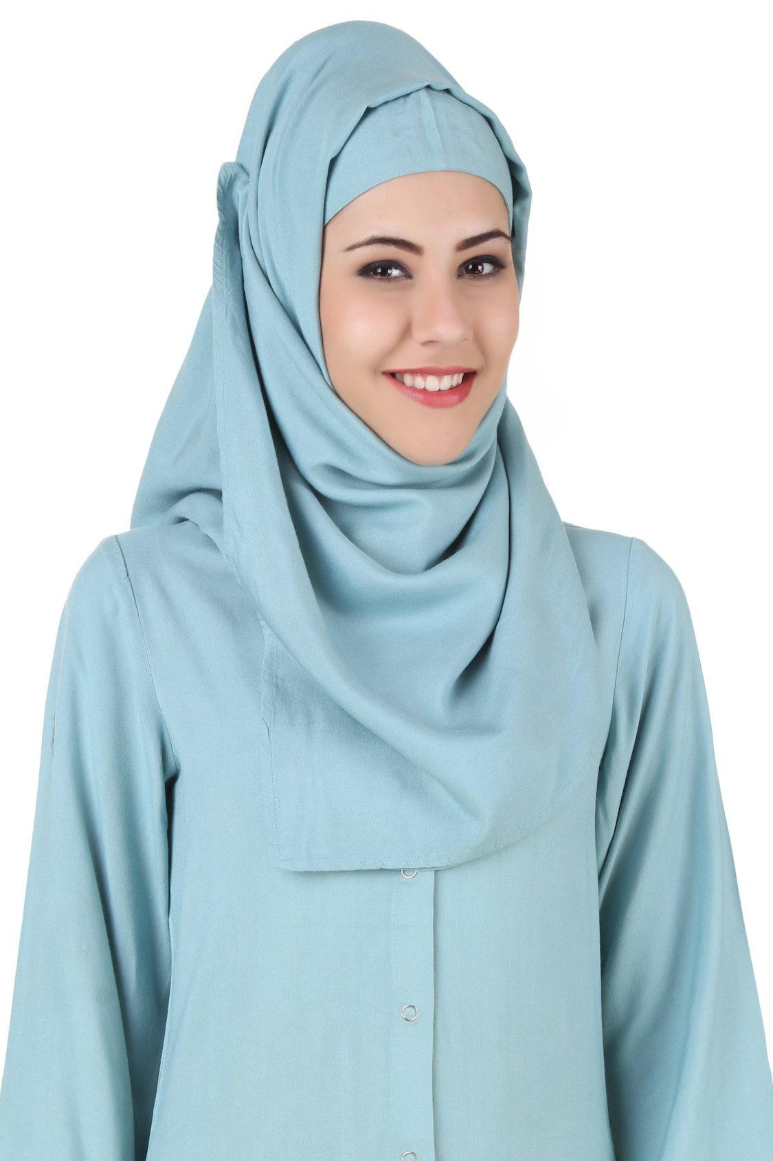 Elegant Sky Blue Rayon Abaya for Women - Modest Islamic Prayer Dress - Perfect for Mosque, Eid, and Special Occasions