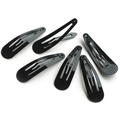 Black Metal Hair Snap Clips Set of 12 - Strong Hold Hair Clips for Women & Girls - Perfect for School, Work, Gym & Everyday Hairstyles