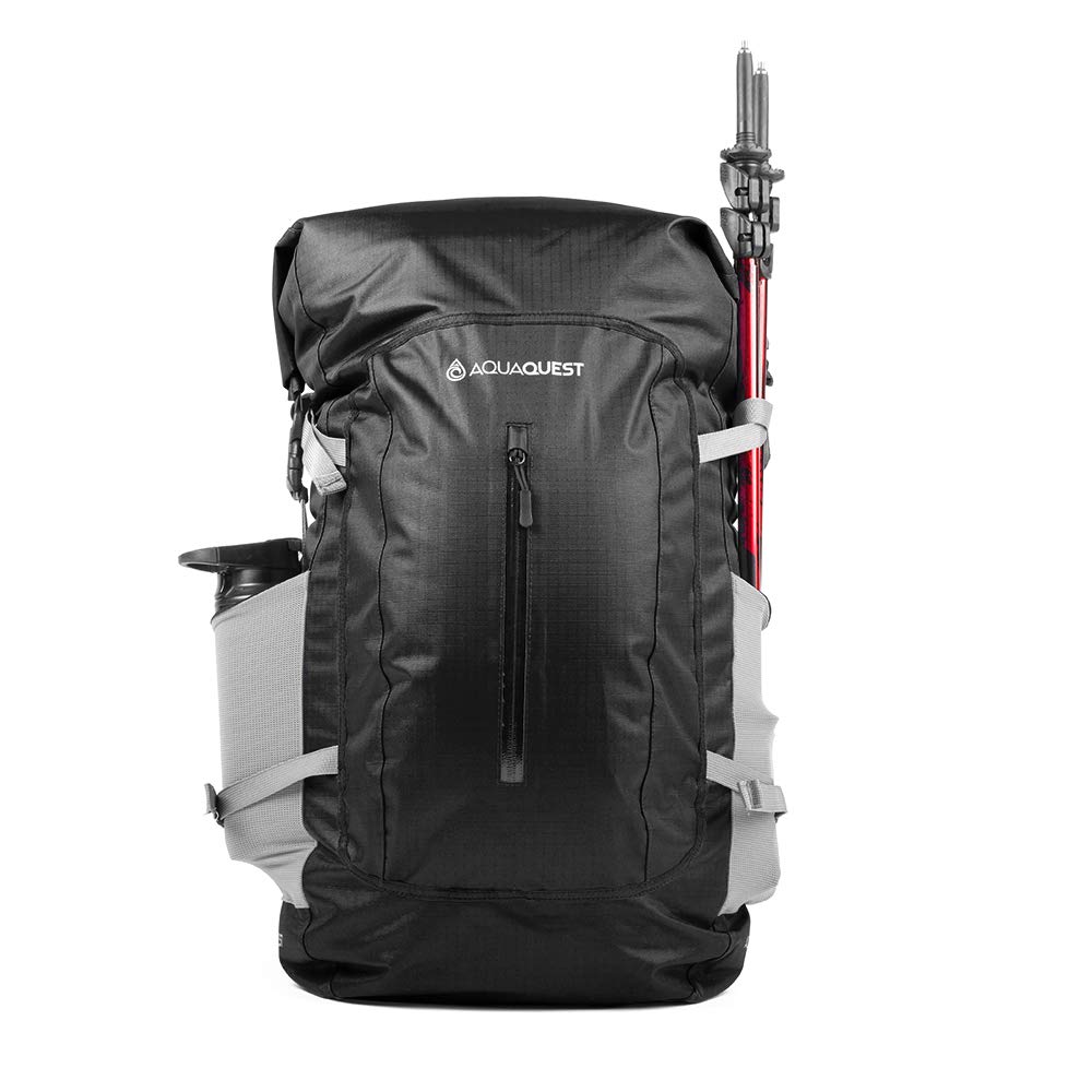 AquaQuest Riparia 45L Waterproof Backpack for Hiking, Travel, Hunting & Fishing - Lightweight Camping Daypack with Durable Waterproof Material (Black) - Perfect for Outdoor Adventures, Commuting & Daily Use