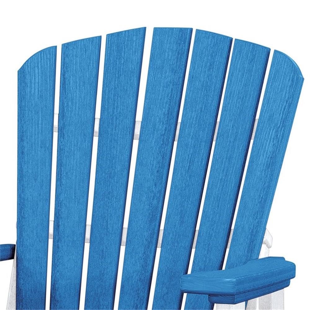 American Furniture Classics Fan Back Glider Rocking Chair - Blue Outdoor Patio Swing for Porch, Garden & Backyard Relaxation