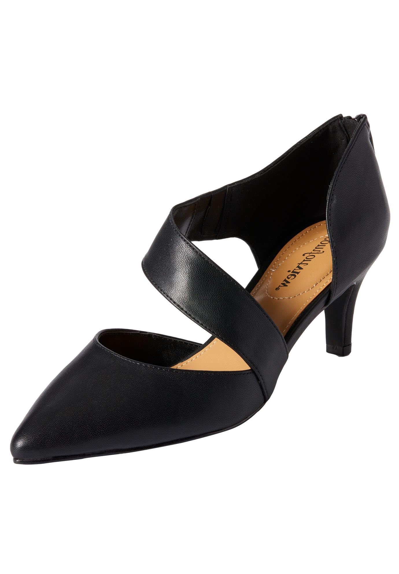 Comfortview Women's Wide Width The Braelynn Pump - Comfortable Heels for Work, Office & Dressy Occasions