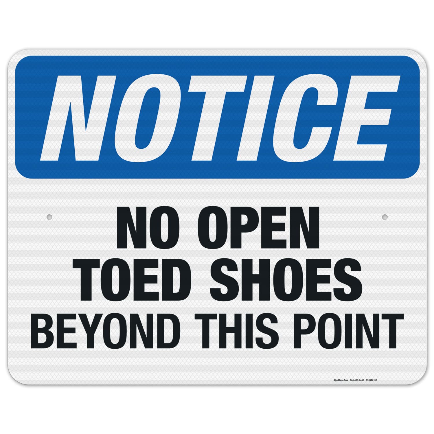 OSHA Compliant 'No Open Toed Shoes Beyond This Point' Safety Sign - 24x30 Inches, 3M EGP Reflective .080 Aluminum, Fade Resistant for Indoor/Outdoor Use - Made in USA | Perfect for Construction Sites, Factories & Workplace Safety Zones