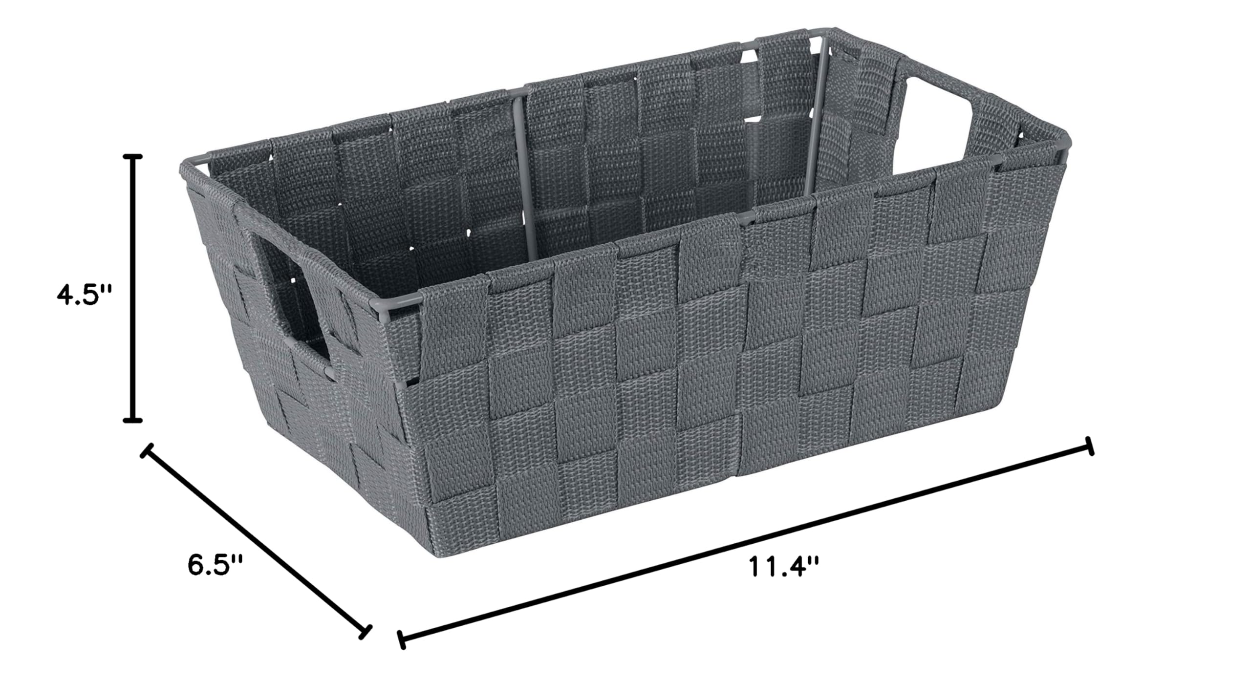 Stylish Woven Storage Baskets with Handles - 4-Pack Gray Decorative Organizer Bins for Bedroom, Closet, Nursery & Bathroom - Perfect for Toys, Accessories & Gift Storage
