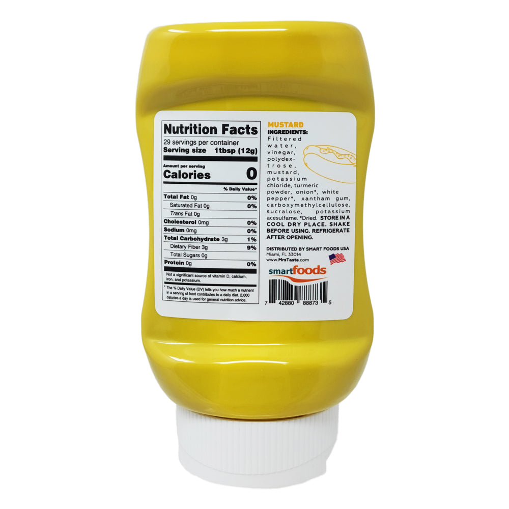 Mrs. Taste Zero Sodium Mustard - 12oz | Sugar-Free, Gluten-Free Condiment for Healthy Diets, Keto & Vegan Meals | Perfect for Sandwiches, Salads & BBQ