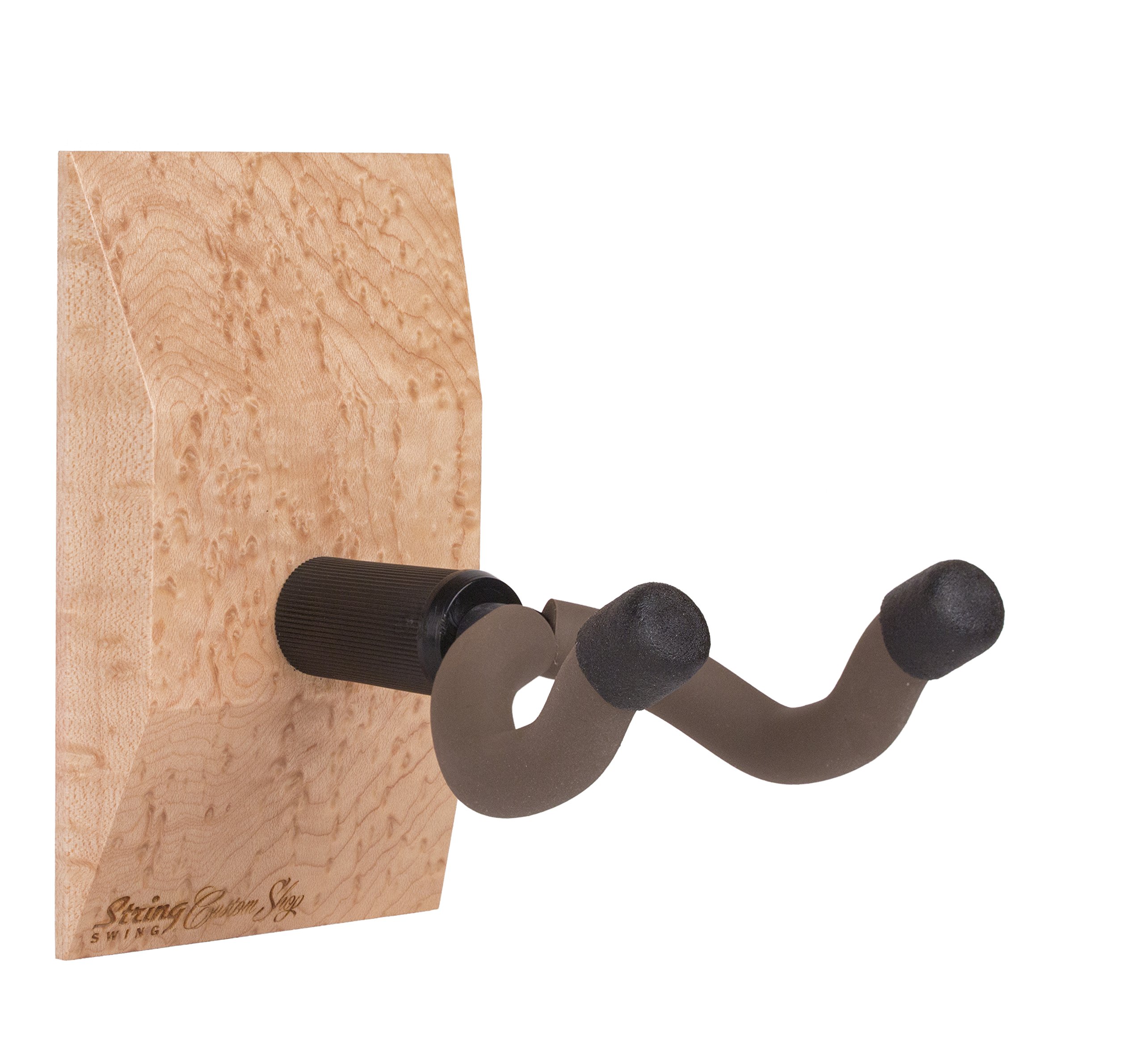 String Swing Custom Shop Guitar Keeper - Premium Birdseye Maple Hanger for Acoustic & Electric Guitars - Perfect for Home Studios, Music Rooms & Stage Performances