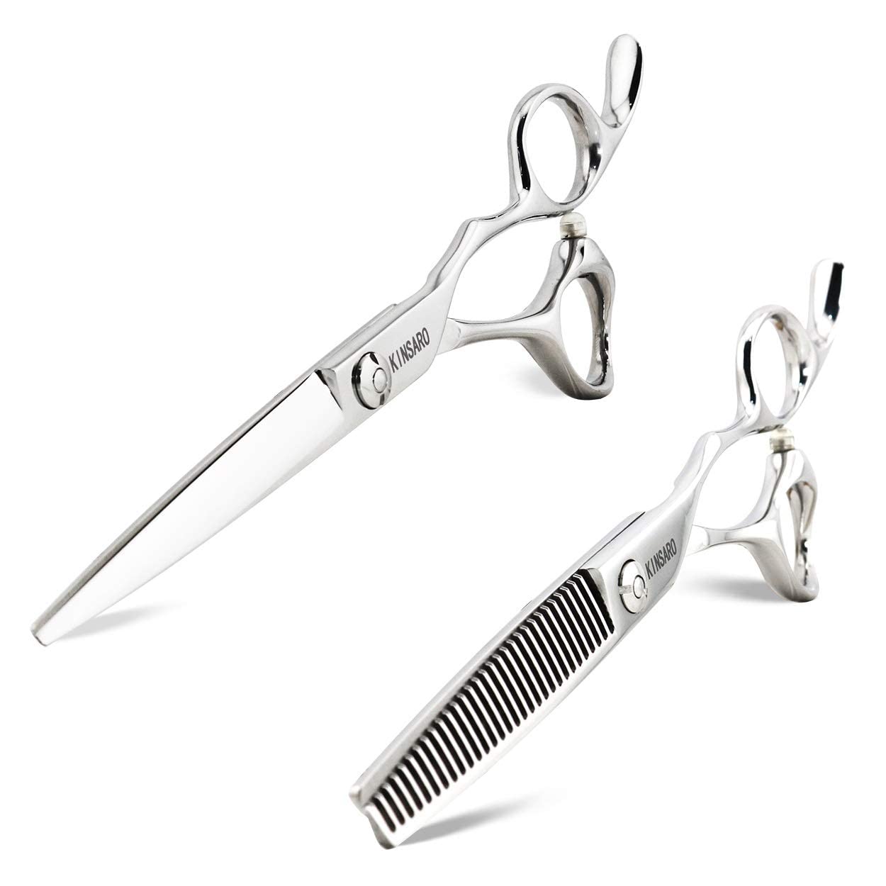 Kinsaro Professional 6 Inch Hair Cutting Scissors & 5.5 Inch Thinning Shears Set - Barber Grade Stainless Steel Hairdressing Scissors for Salon, Home Haircuts, Styling, and Trimming