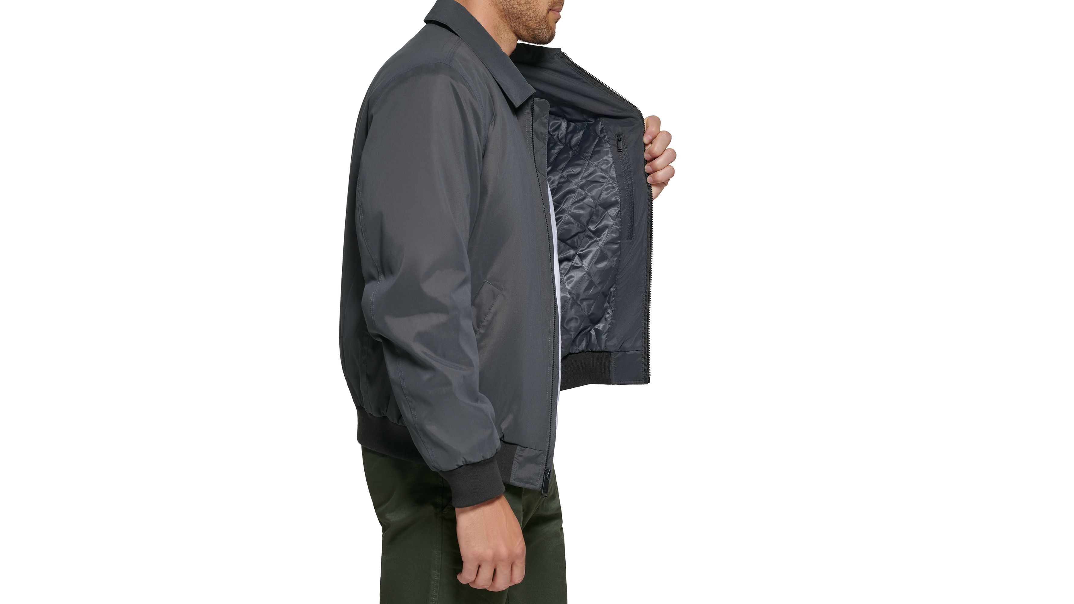 Stylish Microtwill Relaxed Bomber Jacket with Laydown Collar - Perfect for Casual Outings & Streetwear Fashion