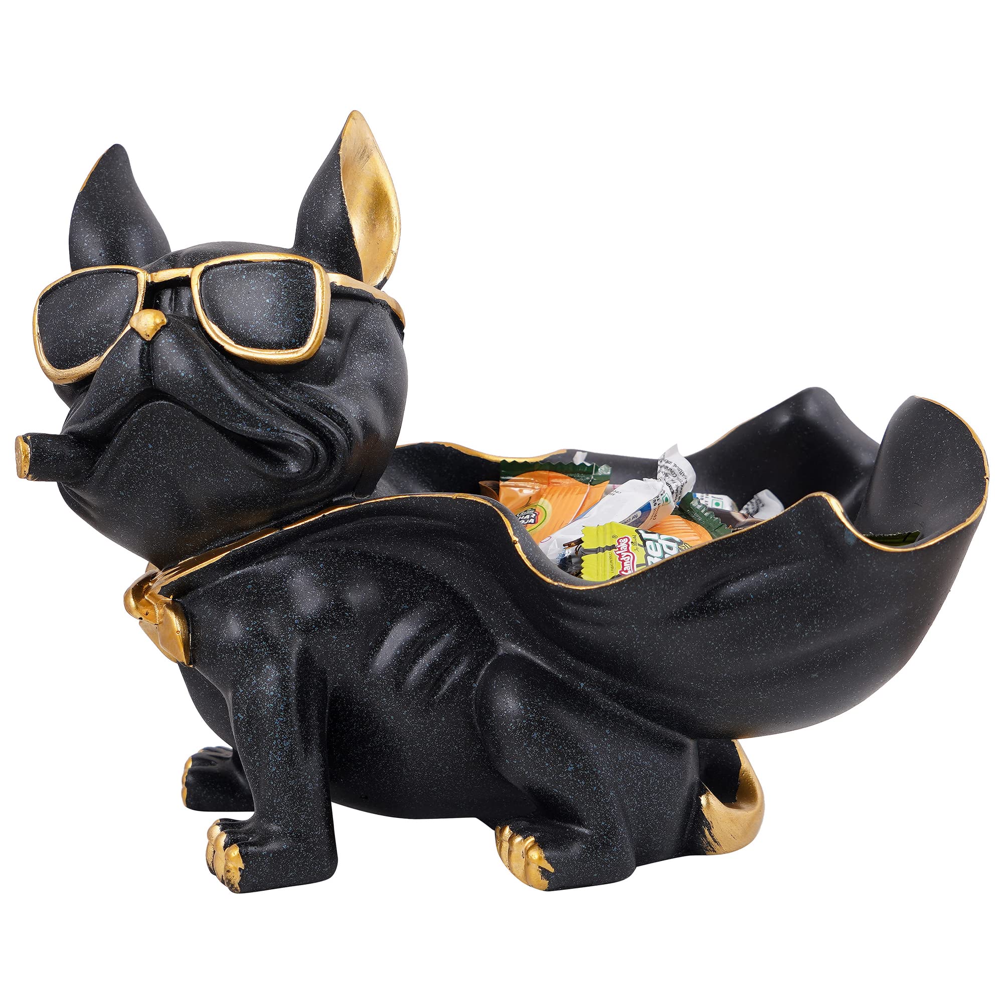 Zart Dog Showpiece for Home Decor - 7.5 Inch Resin Black Statue | Perfect for Living Room Shelf, Office Desk, or Gift Idea