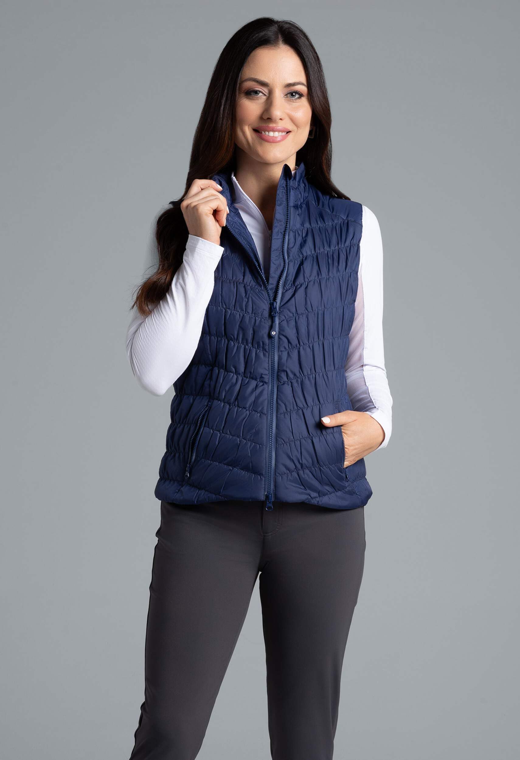 IBKUL Women's Lightweight Breathable Sleeveless Vest - Warm Solid Color Puffer Jacket for Outdoor Activities, Running, Hiking & Travel