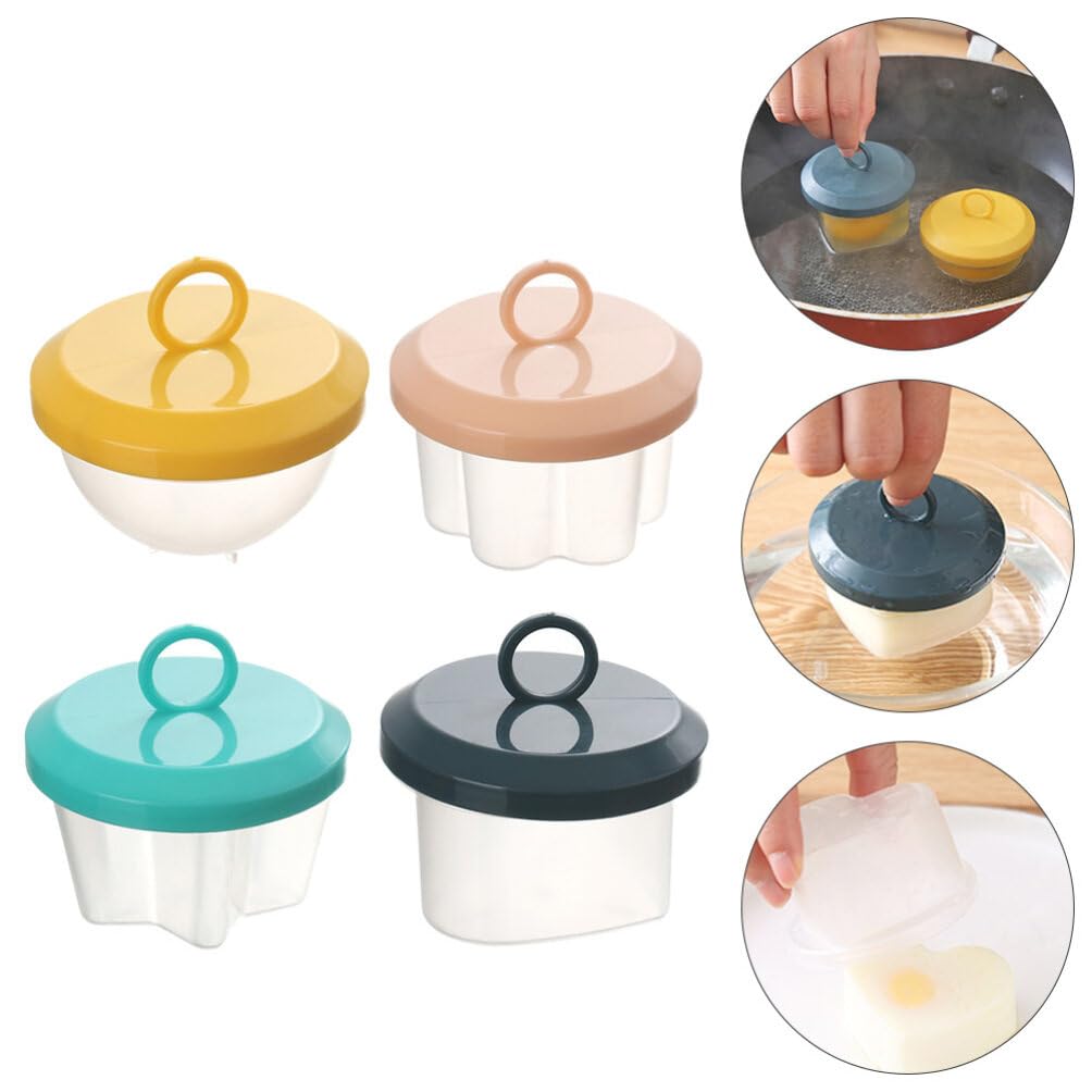 4 Pack Egg Poacher with Brush - Silicone Egg Cooker for Perfect Hard Boiled Eggs Without Shell - Reusable Egg Poaching Cups & Egg Boiler - Ideal for Breakfast Sandwiches, Salads, and Meal Prep